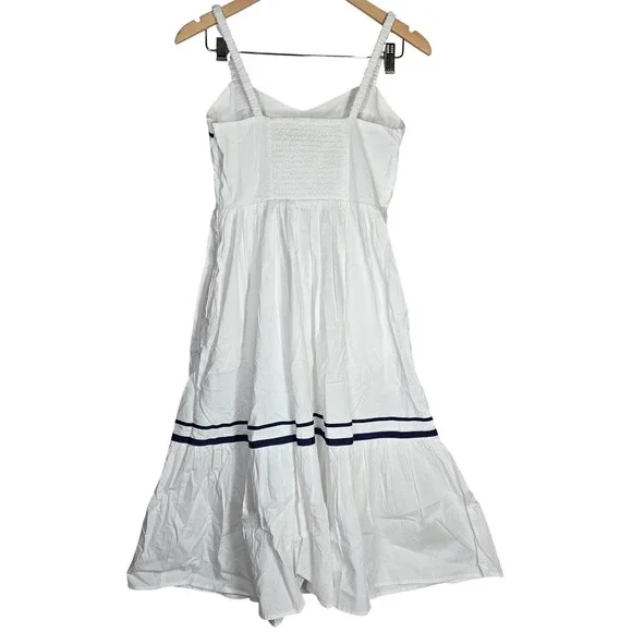 J. Crew Factory Petite Corset midi dress contrast trim CK719 P4 NWT Sundress